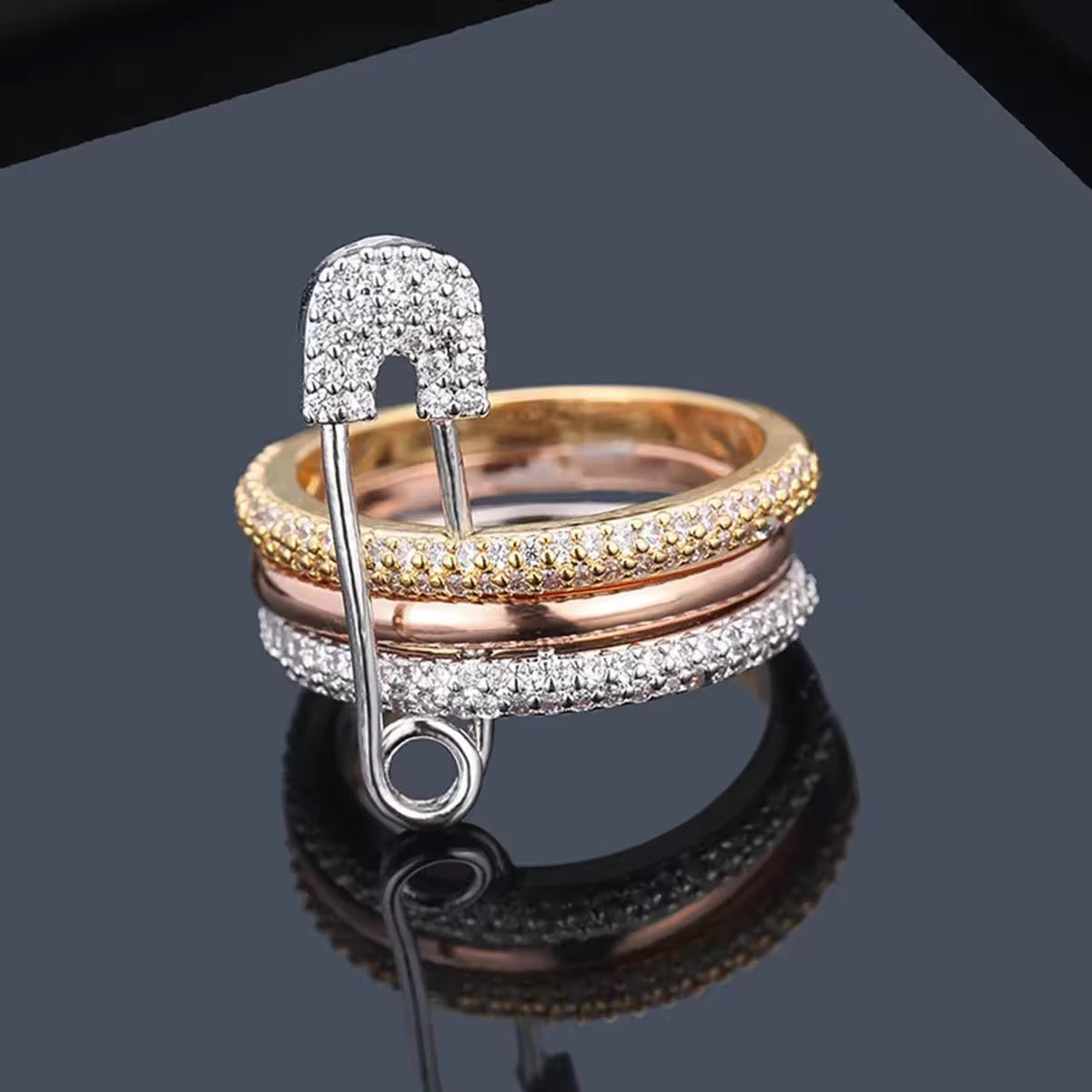 Luxury Pin – 14K Vergoldeter Zirkon-Ring