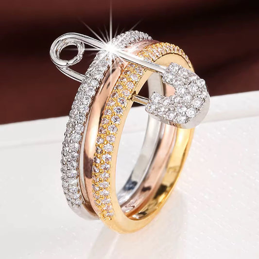 Luxury Pin – 14K Vergoldeter Zirkon-Ring