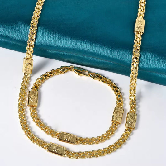 Dubai 18 Karat vergoldetes Schmuckset –  Halskette + Armband